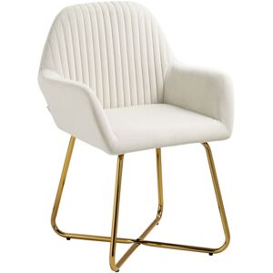 Homcom - Modern Accent Chair Velvet-Feel Upholstered Lounge Armchair Cream White Homcom - Modern Accent Chair Velvet-Feel Upholstered Lounge Armchair Cream White