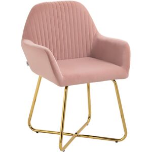 Modern Accent Chair Velvet-Feel Upholstered Lounge Armchair Pink - Homcom Modern Accent Chair Velvet-Feel Upholstered Lounge Armchair Pink - Homcom