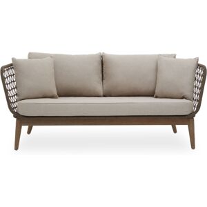 Premier Housewares - Interiors by Premier 3 Seat Sofa, Rattan Outdoor Sofa, Long Lasting Rattan Lounge Sofa for Living Room with Grey Cushioning Premier Housewares - Interiors by Premier 3 Seat Sofa, Rattan Outdoor Sofa, Long Lasting Rattan Lounge Sofa for Living Room with Grey Cushioning