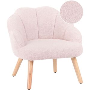 Beliani - Kids Armchair Upholstered Chair for Children Wooden Legs Pastel Pink Miland Beliani - Kids Armchair Upholstered Chair for Children Wooden Legs Pastel Pink Miland