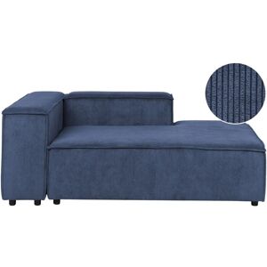 BELIANI Left-Hand Chaise Lounge ARDAL Corduroy Dark Blue BELIANI Left-Hand Chaise Lounge ARDAL Corduroy Dark Blue