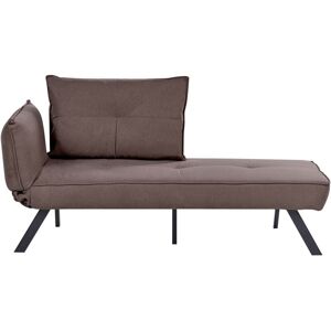 BELIANI Left-Hand Chaise Lounge ROCAMADOUR Fabric Brown BELIANI Left-Hand Chaise Lounge ROCAMADOUR Fabric Brown