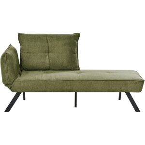 BELIANI Left-Hand Chaise Lounge ROCAMADOUR Fabric Green BELIANI Left-Hand Chaise Lounge ROCAMADOUR Fabric Green
