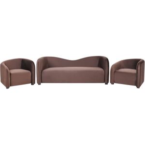 BELIANI Living Room Set 5 Seater VELTADA Velvet Dark Brown BELIANI Living Room Set 5 Seater VELTADA Velvet Dark Brown