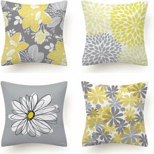 TRIMEC Lot de 4 Housse Coussin, Fleur Taie d'oreiller pour Canapé Maison Salon Chambre Décoration D'intérieur 45X45cm (Daisy - 45X45) TRIMEC Lot de 4 Housse Coussin, Fleur Taie d'oreiller pour Canapé Maison Salon Chambre Décoration D'intérieur 45X45cm (Daisy - 45X45)