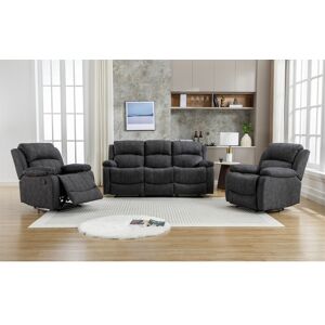 Furniture One - Manual Reclining Sofa Collection Sectional Couches Set Grey - 3+1+1 Seater Sofa Set Furniture One - Manual Reclining Sofa Collection Sectional Couches Set Grey - 3+1+1 Seater Sofa Set