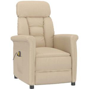 Massage Chair Cream 70.5 x 96.5 x 95 cm Fabric and metal vidaXL Massage Chair Cream 70.5 x 96.5 x 95 cm Fabric and metal vidaXL