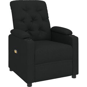 Massage Recliner Chair Black Fabric vidaXL Massage Recliner Chair Black Fabric vidaXL