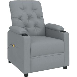 Massage Recliner Chair Light Grey Fabric vidaXL Massage Recliner Chair Light Grey Fabric vidaXL