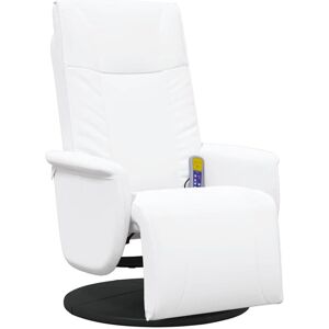 Massage Recliner Chair White 71 x 90 x 105 cm Faux Leather vidaXL Massage Recliner Chair White 71 x 90 x 105 cm Faux Leather vidaXL