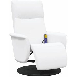 Massage Recliner Chair White 71 x 90 x 105 cm Faux Leather vidaXL Massage Recliner Chair White 71 x 90 x 105 cm Faux Leather vidaXL
