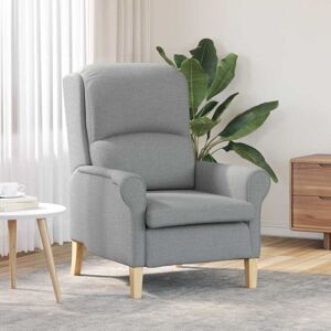 Armchair Light grey 76 x 94 x 102 cm Fabric Vidaxl Armchair Light grey 76 x 94 x 102 cm Fabric Vidaxl