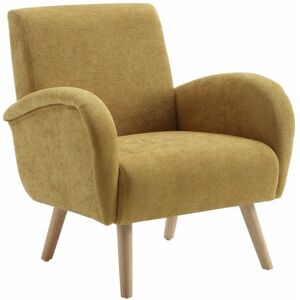 WAHSON OFFICE CHAIRS Armchair Upholstered in Chenille Fabric Modern Occasional Wingback Lounge Chair with Wooden Legs for Bedroom Living Room, Yellow, Wahson WAHSON OFFICE CHAIRS Armchair Upholstered in Chenille Fabric Modern Occasional Wingback Lounge Chair with Wooden Legs for Bedroom Living Room, Yellow, Wahson