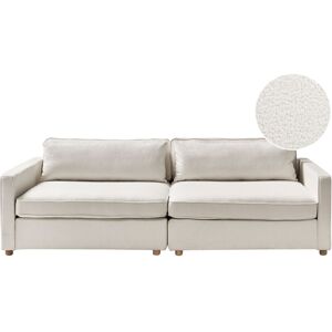 Beliani Modern 3-Seater Sofa with Wooden Legs - Upholstered in Bouclé Beliani Modern 3-Seater Sofa with Wooden Legs - Upholstered in Bouclé