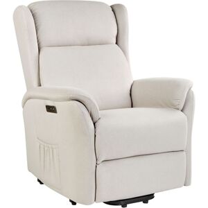 Beliani Electric Reclining Armchair - Crema - Modern Style Beliani Electric Reclining Armchair - Crema - Modern Style