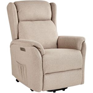 Beliani Electric Recliner Gray Brown Modern Fabric - Reclining Armchair Beliani Electric Recliner Gray Brown Modern Fabric - Reclining Armchair