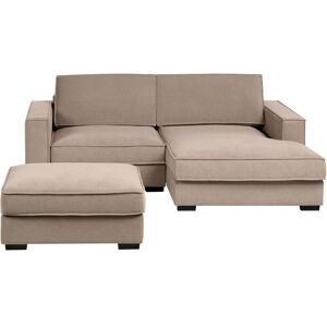 BELIANI Corner Sofa KOLDING Fabric Taupe with Ottoman Left Hand BELIANI Corner Sofa KOLDING Fabric Taupe with Ottoman Left Hand