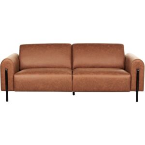 BELIANI Sofa 3 Seater ASKIM Fabric Golden Brown BELIANI Sofa 3 Seater ASKIM Fabric Golden Brown