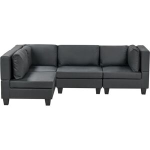 BELIANI Modular Corner Sofa 4 Seater UNSTAD Faux Leather Black Right Hand BELIANI Modular Corner Sofa 4 Seater UNSTAD Faux Leather Black Right Hand