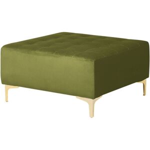 Beliani Green Velvet Square Ottoman - Footstool - Modern Furniture Beliani Green Velvet Square Ottoman - Footstool - Modern Furniture