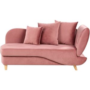 Beliani Pink Velvet Right Hand Chaise Lounge with Storage - Living Room Seating Beliani Pink Velvet Right Hand Chaise Lounge with Storage - Living Room Seating