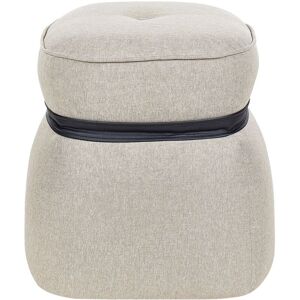 BELIANI Pouffe MONTEREY Faux Linen Beige BELIANI Pouffe MONTEREY Faux Linen Beige
