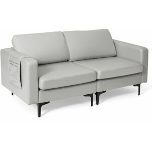 COSTWAY Modern Sofa Couch Loveseat 2-3-Seater Sofa Seat Upholstered Padded Cushions COSTWAY Modern Sofa Couch Loveseat 2-3-Seater Sofa Seat Upholstered Padded Cushions