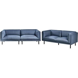Beliani - Modern Upholstered 5 Seater Sofa Set Fabric Metal Legs Living Room Furniture Dark Blue Vorgod Beliani - Modern Upholstered 5 Seater Sofa Set Fabric Metal Legs Living Room Furniture Dark Blue Vorgod