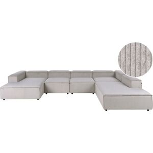 BELIANI Modular Corner Sofa 5 Seater ARDAL Corduroy Taupe Left Hand BELIANI Modular Corner Sofa 5 Seater ARDAL Corduroy Taupe Left Hand