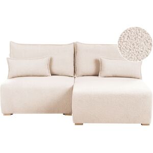BELIANI Modular Corner Sofa NERBO Boucle Beige Left Hand BELIANI Modular Corner Sofa NERBO Boucle Beige Left Hand