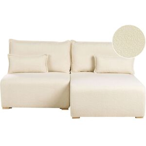 BELIANI Modular Corner Sofa NERBO Boucle Off-White Left Hand BELIANI Modular Corner Sofa NERBO Boucle Off-White Left Hand