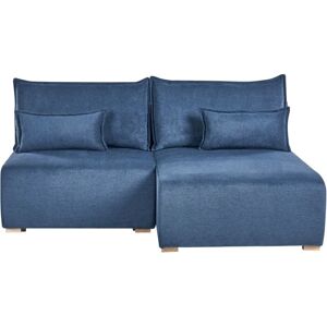 BELIANI Modular Corner Sofa NERBO Fabric Blue Left Hand BELIANI Modular Corner Sofa NERBO Fabric Blue Left Hand