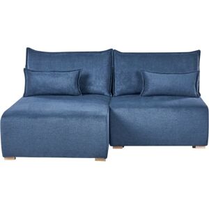 BELIANI Modular Corner Sofa NERBO Fabric Blue Right Hand BELIANI Modular Corner Sofa NERBO Fabric Blue Right Hand