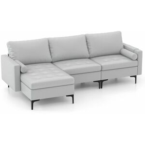Costway - Modular Sectional Sofa Loveseat 2-3-Seater Sofa Seat L-Shaped Padded Cushions Costway - Modular Sectional Sofa Loveseat 2-3-Seater Sofa Seat L-Shaped Padded Cushions