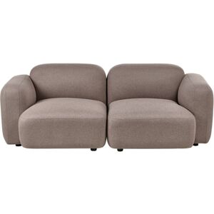 BELIANI Sofa 3 Seater AFOSS Fabric Taupe BELIANI Sofa 3 Seater AFOSS Fabric Taupe
