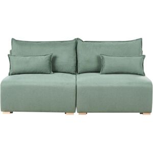 BELIANI Modular Sofa 3 Seater NERBO Fabric Light Green BELIANI Modular Sofa 3 Seater NERBO Fabric Light Green