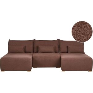 BELIANI Modular U-Shape Sofa NERBO Boucle Brown BELIANI Modular U-Shape Sofa NERBO Boucle Brown