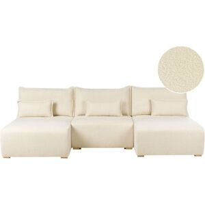 BELIANI Modular U-Shape Sofa NERBO Boucle Off-White BELIANI Modular U-Shape Sofa NERBO Boucle Off-White
