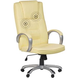Beliani - Office Massage Armchair Heated Seat Beige Faux Leather Grandeur ii Beliani - Office Massage Armchair Heated Seat Beige Faux Leather Grandeur ii