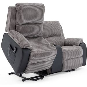 More4homes - postana dual motor rise recliner 2 seater jumbo cord drinks console mobility sofa (Grey) - Grey More4homes - postana dual motor rise recliner 2 seater jumbo cord drinks console mobility sofa (Grey) - Grey