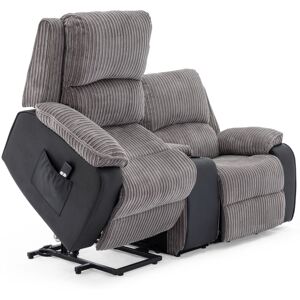 More4homes - postana single motor rise recliner 2 seater jumbo cord drinks console mobility sofa (Grey) - Grey More4homes - postana single motor rise recliner 2 seater jumbo cord drinks console mobility sofa (Grey) - Grey