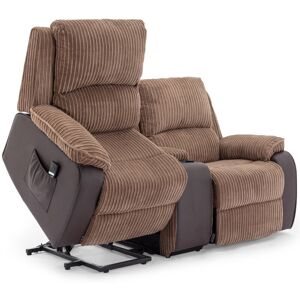 MORE4HOMES POSTANA SINGLE MOTOR RISE RECLINER 2 SEATER JUMBO CORD DRINKS CONSOLE MOBILITY SOFA (Brown) MORE4HOMES POSTANA SINGLE MOTOR RISE RECLINER 2 SEATER JUMBO CORD DRINKS CONSOLE MOBILITY SOFA (Brown)
