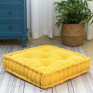 Fuhuida Trading - Pouf Square Floor Cushion Chenille Floor Pillow Meditation Pillow Thick Tuft Cushions For Living Room Yoga Bedroom Sofa (Yellow Fuhuida Trading - Pouf Square Floor Cushion Chenille Floor Pillow Meditation Pillow Thick Tuft Cushions For Living Room Yoga Bedroom Sofa (Yellow
