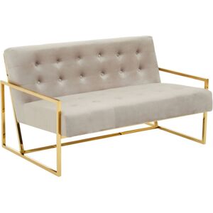 Premier Housewares Interiors by Premier 2 Seat MInk Velvet Sofa, Button Tufting Sofa, Foam Padded Velvet Upholstery Sofa, Metal Frame Lounge Sofa Premier Housewares Interiors by Premier 2 Seat MInk Velvet Sofa, Button Tufting Sofa, Foam Padded Velvet Upholstery Sofa, Metal Frame Lounge Sofa