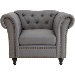 Premier Housewares Interiors by Premier Grey Chesterfield Chair, Backrest Lounge Chair, Easy to Maintain Accent chair for Living Room Premier Housewares Interiors by Premier Grey Chesterfield Chair, Backrest Lounge Chair, Easy to Maintain Accent chair for Living Room