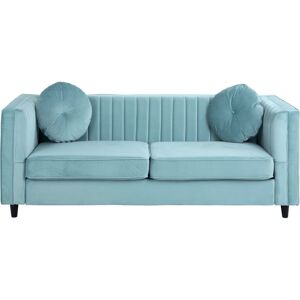 Premier Housewares - Farah 3 Seat Midnight Green Velvet Sofa Premier Housewares - Farah 3 Seat Midnight Green Velvet Sofa