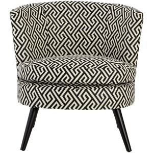 Premier Housewares - Interiors by Premier Round Black and White Round Armchair, Accent Chair for Living Room, Accent Lounge Chair for Home Premier Housewares - Interiors by Premier Round Black and White Round Armchair, Accent Chair for Living Room, Accent Lounge Chair for Home