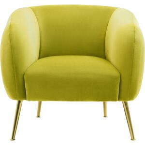 Premier Housewares - Interiors by Premier Olive Velvet Armchair, Foaming Seat With Gold Metal Legs For Comfortable Seating, Living Room Accent Chair Premier Housewares - Interiors by Premier Olive Velvet Armchair, Foaming Seat With Gold Metal Legs For Comfortable Seating, Living Room Accent Chair