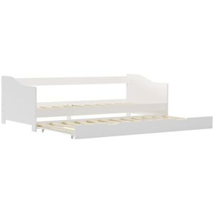 vidaXL Pull-out Sofa Bed Frame White Pinewood 90x200cm Guest Sleepover Beds - Pull-out Sofa Bed Frame vidaXL Pull-out Sofa Bed Frame White Pinewood 90x200cm Guest Sleepover Beds - Pull-out Sofa Bed Frame