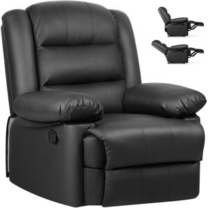 Recliner armchair Bigzzia Single Sofa Lounge - Adjustable Legrest and Reclining pu Leather Couch Chair - Black Recliner armchair Bigzzia Single Sofa Lounge - Adjustable Legrest and Reclining pu Leather Couch Chair - Black